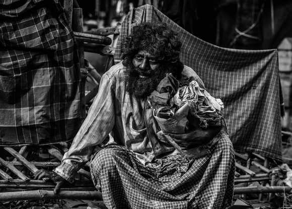 A homeless in the street