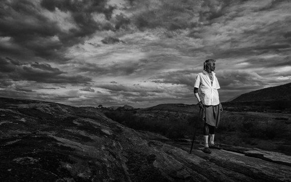 Maasai on elephant rock