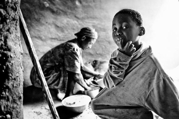 Child in Tamberma Traditional House Child in Tamberma Traditional House