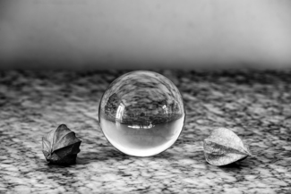 Crystal ball and physalis